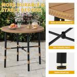 Round Patio Dining Table for 4 with Umbrella Hole