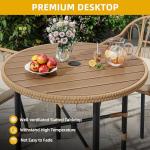Round Patio Dining Table for 4 with Umbrella Hole
