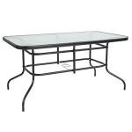 Modern Black Tempered Glass Patio Dining Table