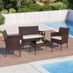 Shintenchi 4-Piece Wicker Patio Furniture Set