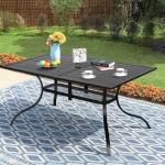 Incbruce 60" Metal Slat Patio Dining Table