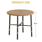 Round Patio Dining Table for 4 with Umbrella Hole