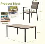 7-Piece Brown Outdoor Dining Set with Chairs