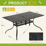 Incbruce 60" Metal Slat Patio Dining Table