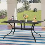 Incbruce 60" Metal Slat Patio Dining Table