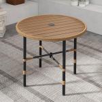 Round Patio Dining Table for 4 with Umbrella Hole