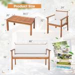 Devoko 4-Piece Acacia Wood Outdoor Sofa Set
