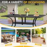 Incbruce 60" Metal Slat Patio Dining Table