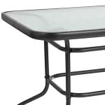 Modern Black Tempered Glass Patio Dining Table