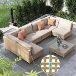 7-Piece Boho Wicker Patio Furniture Set
