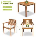 Flamaker 5-Piece Acacia Wood Outdoor Dining Set