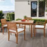 Flamaker 5-Piece Acacia Wood Outdoor Dining Set
