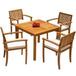 Flamaker 5-Piece Acacia Wood Outdoor Dining Set