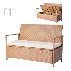 VEVOR 70 Gallon Outdoor Storage Bench with Cushion
