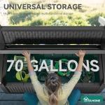 YITAHOME 70 Gallon Outdoor Storage Bench with Armrests