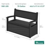 YITAHOME 70 Gallon Outdoor Storage Bench with Armrests