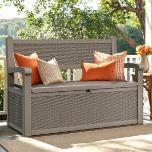 YITAHOME 70 Gallon Outdoor Storage Bench with Armrests