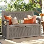 YITAHOME 70 Gallon Outdoor Storage Bench with Armrests