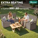 YITAHOME 70 Gallon Outdoor Storage Bench with Armrests