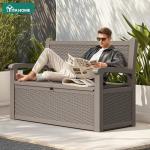 YITAHOME 70 Gallon Outdoor Storage Bench with Armrests