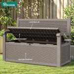 YITAHOME 70 Gallon Outdoor Storage Bench with Armrests