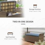 29 Gallon Outdoor Wicker Storage Bench with Cushion