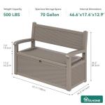 YITAHOME 70 Gallon Outdoor Storage Bench with Armrests
