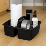 Large 2-Compartment Cleaning Caddy Organizer - Black