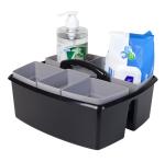 Large 2-Compartment Cleaning Caddy Organizer - Black
