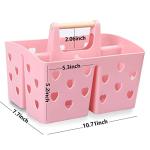 Pink Portable Shower Caddy Organizer with Handle