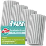 4 Pack Reusable Dust Cleaning Sponges, Grey
