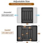 Extra Large Expandable Silverware Organizer in Black