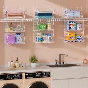 3-Tier Foldable Laundry Basket Organizer with Hooks