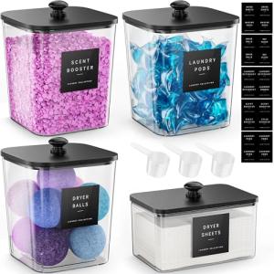 Clear Acrylic Laundry Pods Storage Containers Set