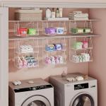 3-Tier Foldable Laundry Basket Organizer with Hooks