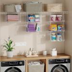 3-Tier Foldable Laundry Basket Organizer with Hooks
