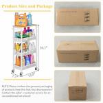 OKZEST 4-Tier Slim Rolling Storage Cart with Wood Top