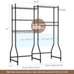 Heavy Duty Laundry Room Shelf with Hanger Hooks