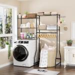 Heavy Duty Laundry Room Shelf with Hanger Hooks