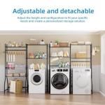 Heavy Duty Laundry Room Shelf with Hanger Hooks