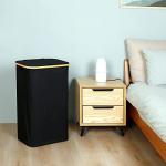 Large Black Laundry Hamper with Lid and Handle