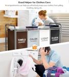 4-Section Rolling Laundry Hamper with Lockable Wheels