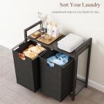Laundry Basket Organizer with Removable Bags and Shelf