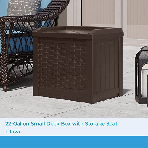 Suncast 22 Gallon Resin Storage Seat, Java Color