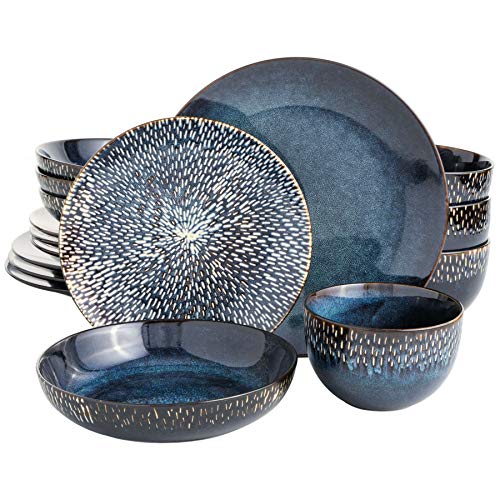 Gibson Elite Matisse Cobalt Blue Dinnerware Set