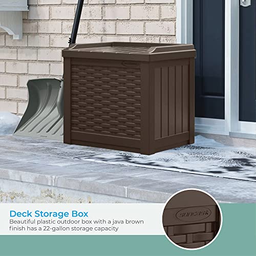 Suncast 22 Gallon Resin Storage Seat, Java Color