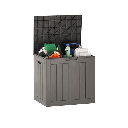 EAST OAK Outdoor Storage Box, 31 Gallon - Grey