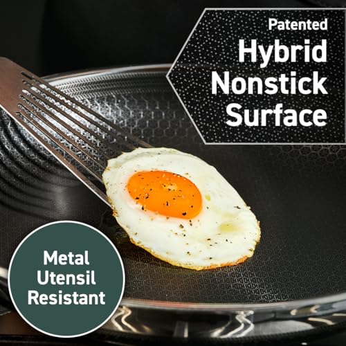 HexClad 8-Inch Nonstick Frying Pan, Dishwasher/Oven Safe