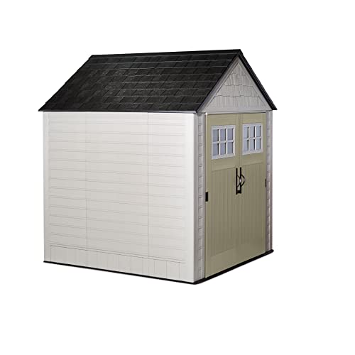 Rubbermaid 7 x 7 Ft Storage Shed, Beige/Brown