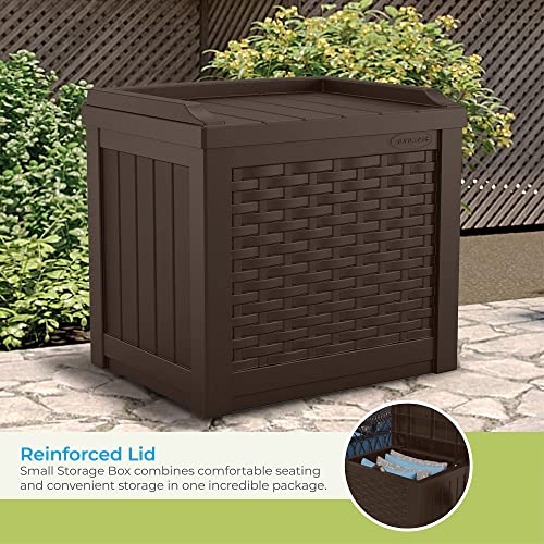 Suncast 22 Gallon Resin Storage Seat, Java Color